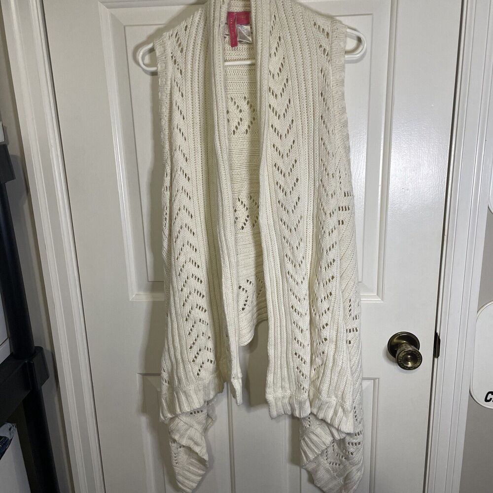 Anthropologie Charlotte Tarantola Women's Cardigan Vest Angora Blend Sz S Cream